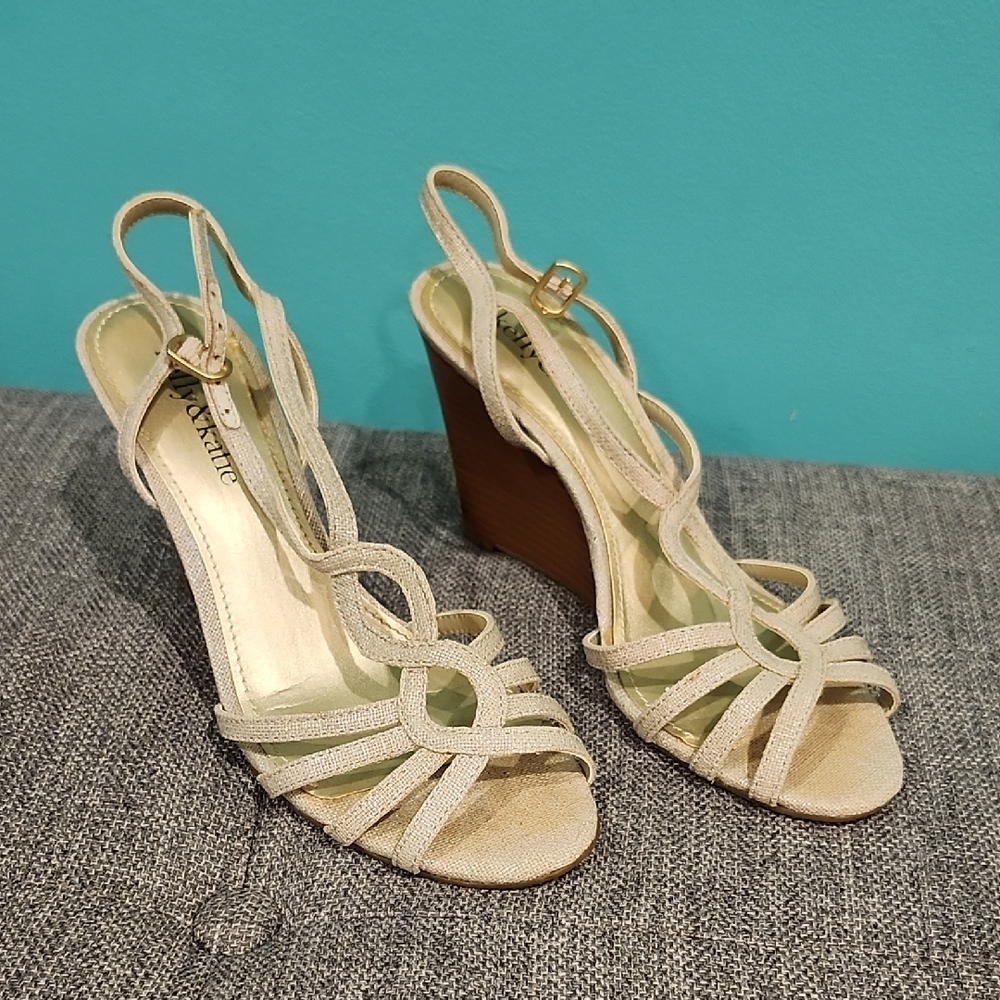Kelly & Katie Tan Strappy Wedges